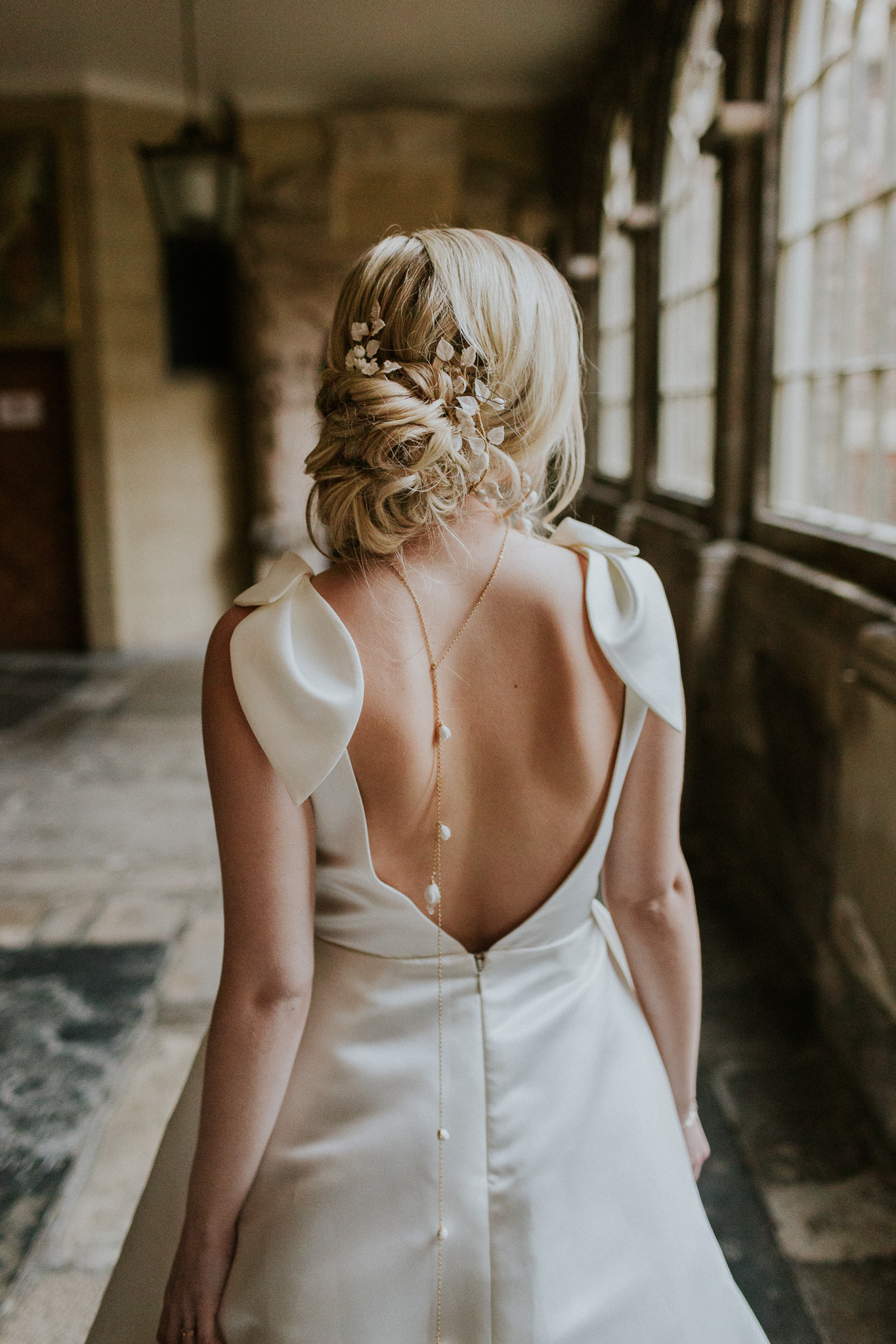 Relaxed and romantic bridal up-do hairstyle for a modern London wedding