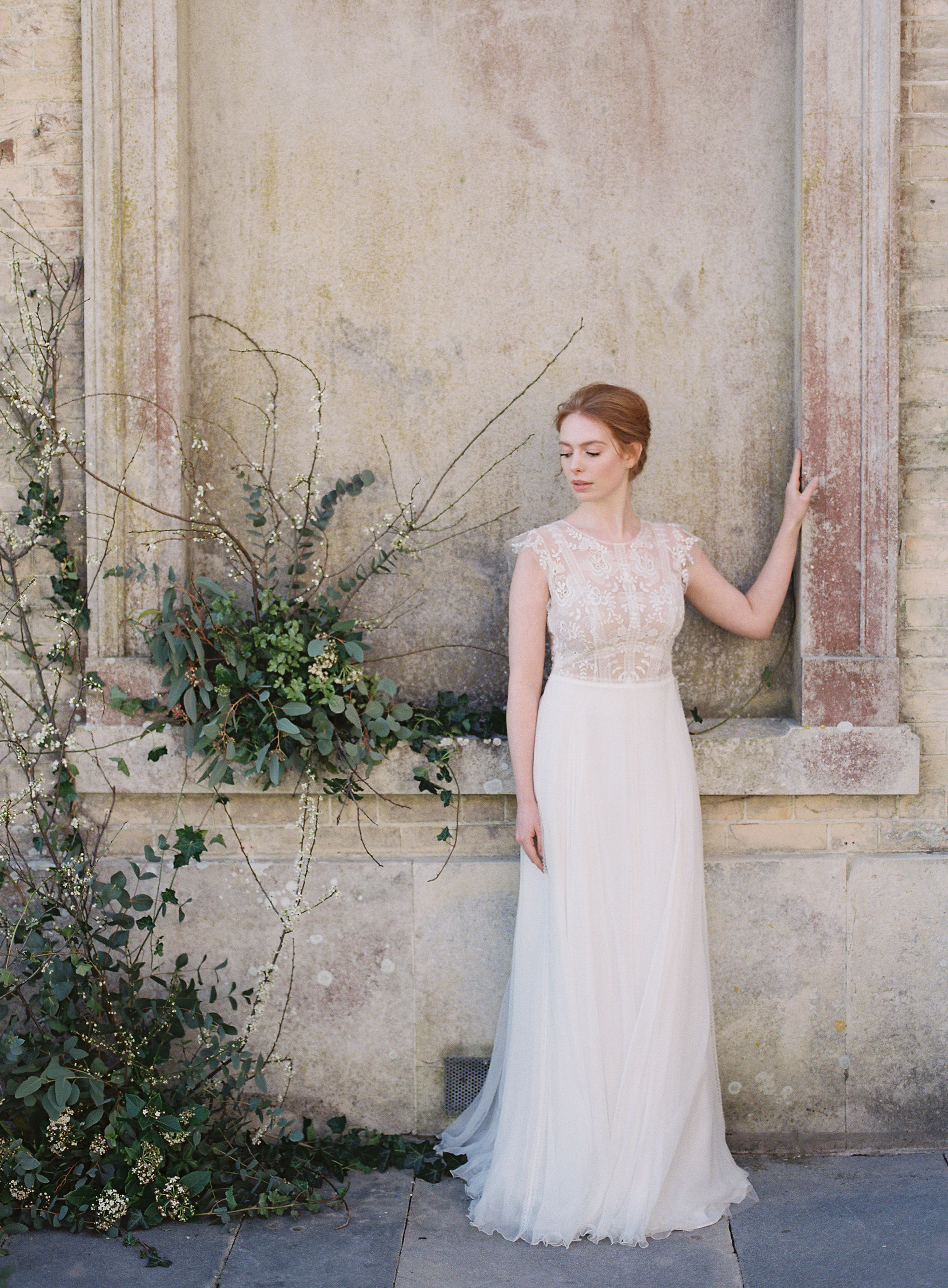 Anna Kara bridal gown for a Spring inspired wedding shoot at heritage venue Somerley House. Photo by Camilla Arnhold