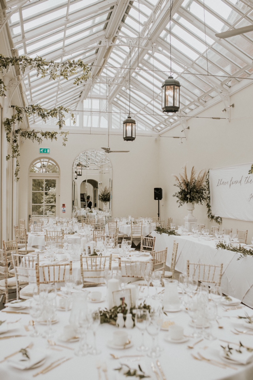 Wedding reception at Buxted Park Hotel, Sussex. Photo by Nataly J Photography