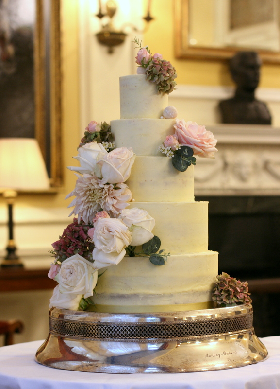 5 tier buttercream wedding cake at Cavalry Guards Club London