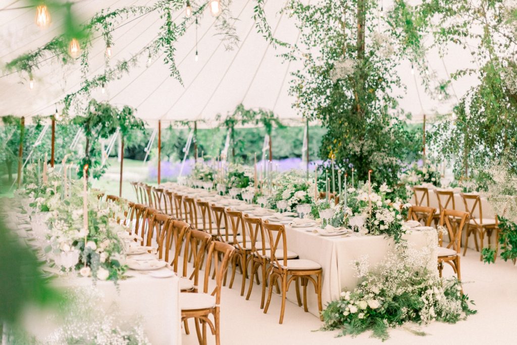 Striking greenery installations at this stunning marquee wedding | Katrina Otter Weddings | Sanshine Photography