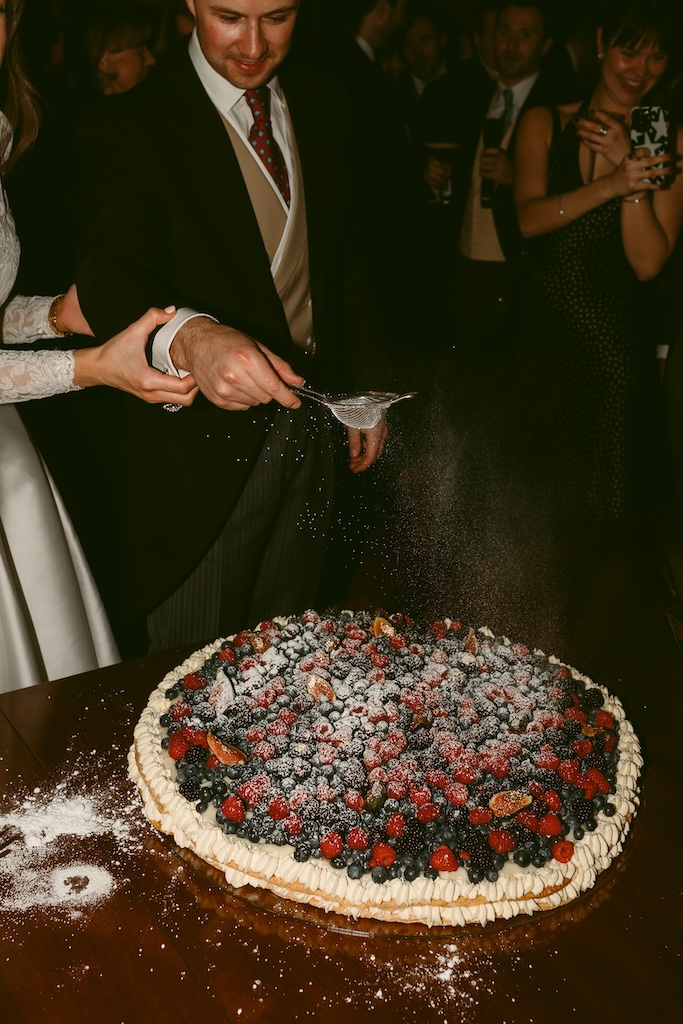 Winter wedding millefoglie Italian cake with seasonal berries including blackberries, blueberries, figs and raspberries | A Boy Called Ben