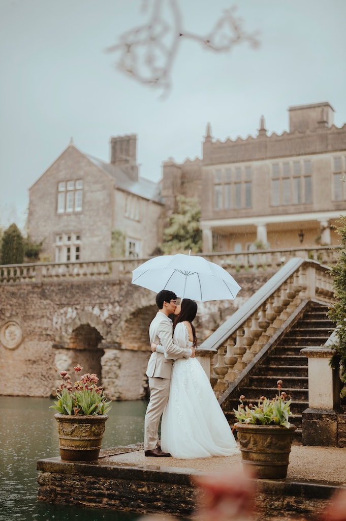 Couple after wedding ceremony at Euridge Manor | Cotswolds
